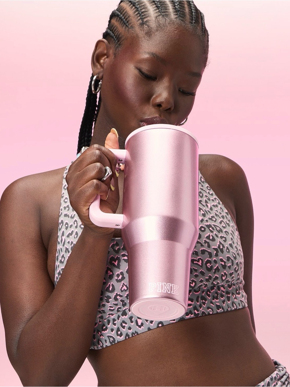 Victoria's Secret Pink Polka Dot Dog Travel Mug